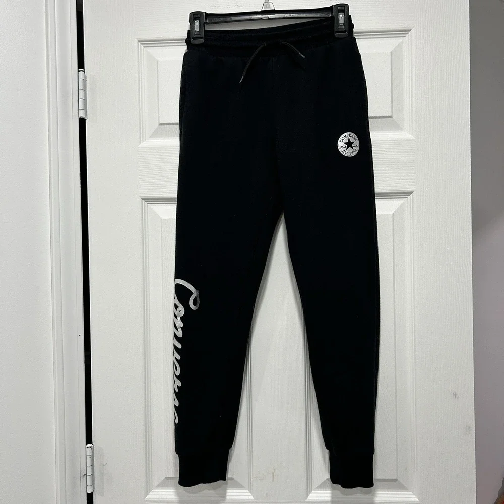 Converse Youth Size Large 12-13 yrs Chuck Taylor Black Jogger Sweatpants pockets